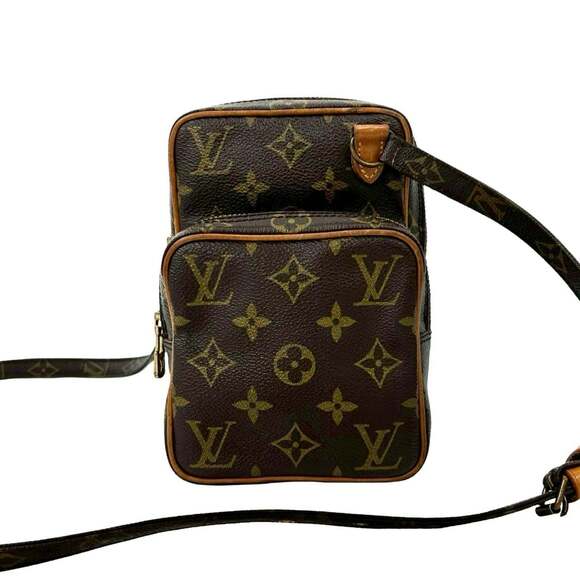 LOUIS VUITTON Brown Monogram Leather 2C Pochette Shoulder Bag